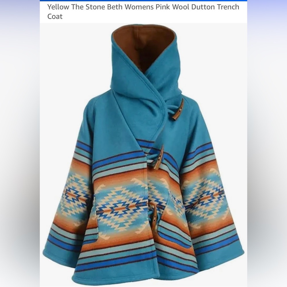 Leatherobe Blue Coat Aztec Coat. Size small.